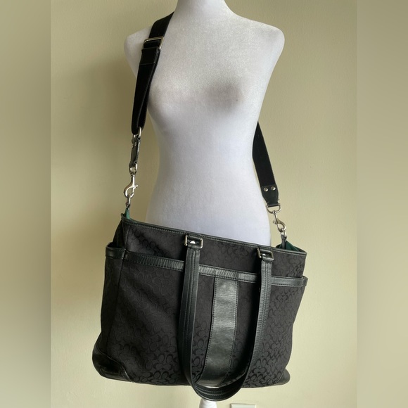 COACH MONOGRAM TRANSATLANTIC SIGNATURE BLACK TRAVEL BAG - Picture 15 of 15